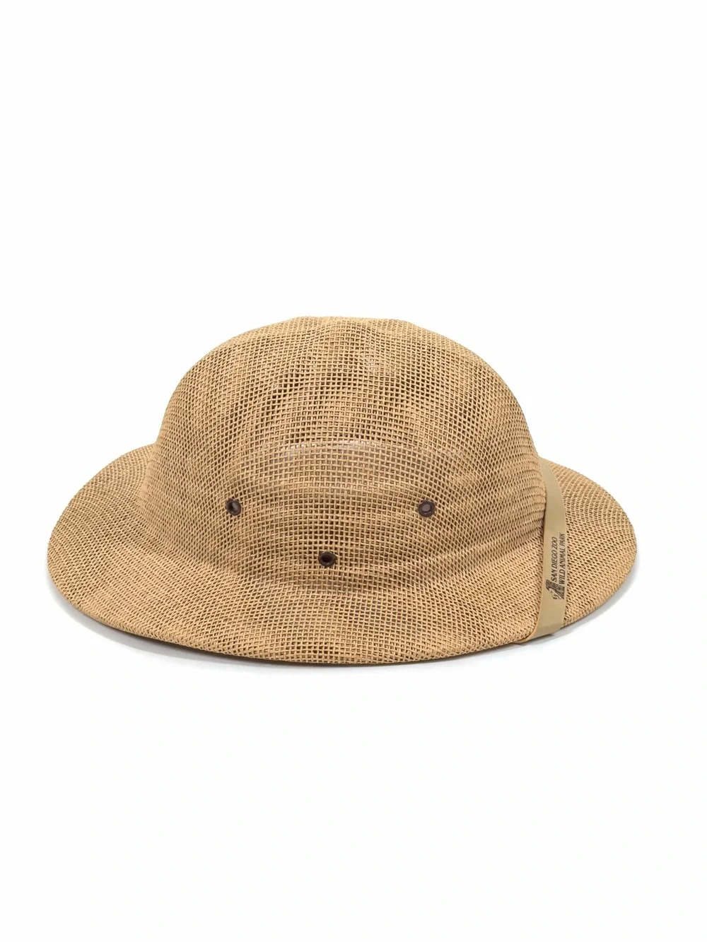 Sun Fari San Diego Zoo Wild Animal Park Straw Safari Hat Pith Helmet Made in USA